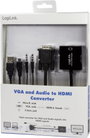 VGA - HDMI átalakító, 1x VGA dugó/3,5 mm jack alj - 1x HDMI alj, fekete, 0,45 m, LogiLink CV0060 6. bélyegkép