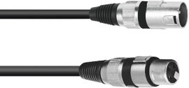 Omnitronic 30220400 XLR Összekötőkábel [1x XLR dugó, 3 pólusú - 1x XLR alj, 3 pólusú] 0.50 m Fekete