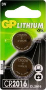 GP Batteries Gombelem CR 2016 3 V 2 db Lítium GPCR2016 4. bélyegkép