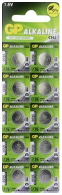 GP Batteries Gombelem LR 44 1.5 V 10 db 110 mAh Alkáli mangán GP76ASTD496C10 2. bélyegkép