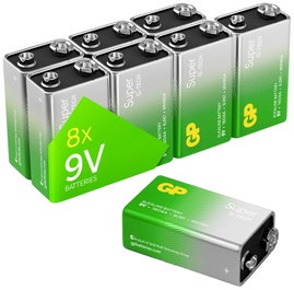 GP Batteries Super 9V-os elem Alkáli mangán 9 V 8 db