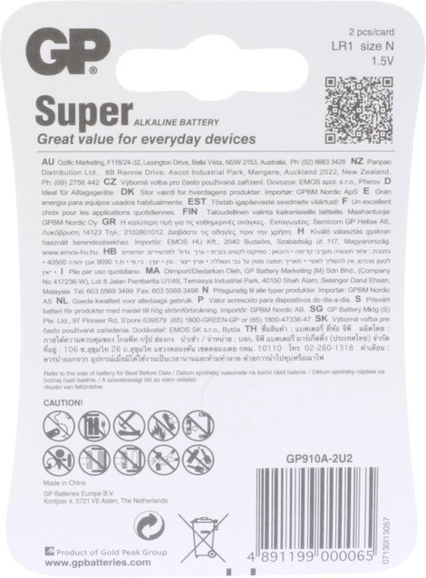 Ladyelem GP Batteries Super Alkáli mangán 1.5 V 2 db 3. kép