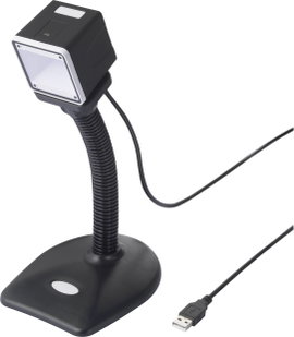 Renkforce RF-SBS-500 2D vonalkód szkenner Vezetékes 1D, 2D Imager Fekete Asztali szkenner USB-A