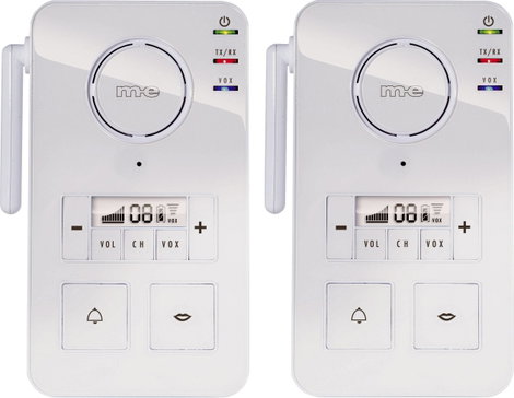 PMR intercom rádió készlet 446MHz-es vezeték nélküli intercom fehér színben m-e modern-electronics F