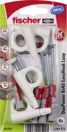 Fischer DuoPower 8x40 EasyHook Loop K (4) Tipli készlet 557927 1 készlet
