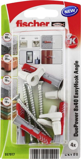 Fischer DuoPower 8x40 EasyHook Angle K (4) Tipli készlet 557917 1 készlet