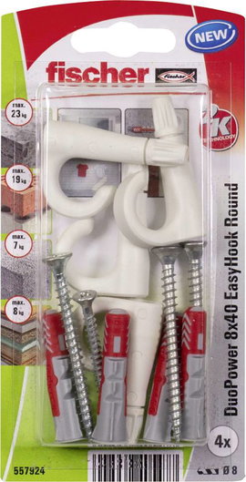 Fischer DuoPower 8x40 EasyHook Round K (4) Tipli készlet 557924 1 készlet