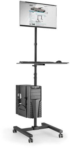 Digitus DA-90374 1 részes PC-/monitor gurulós kocsi 43,2 cm (17) - 81,3 cm (32) Fekete Állítható mag 2. kép