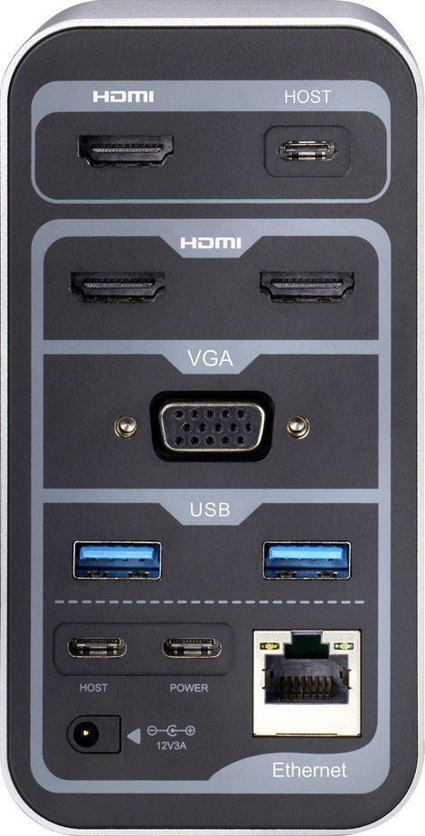 Univerzális USB-C notebook dokkoló állomás töltési funkcióval, Renkforce RF-4499452 4. kép