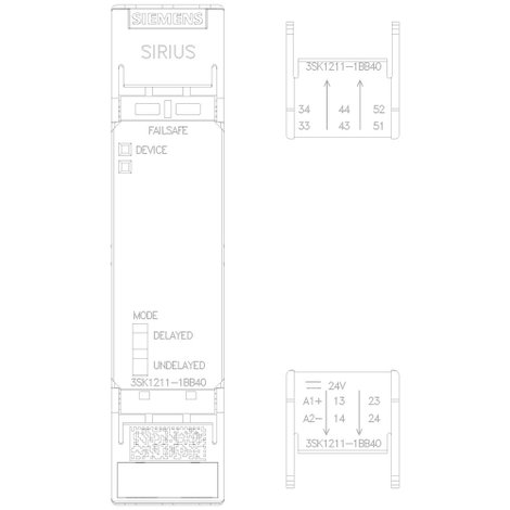 Biztonsági relé 24 V/DC,k Siemens SIRIUS 3SK12111BB40 ERW 4RO 4. kép