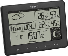 TFA Dostmann 35.1158.01 Vezeték nélküli időjárásjelző állomás Érzékelők száma (max.) 3