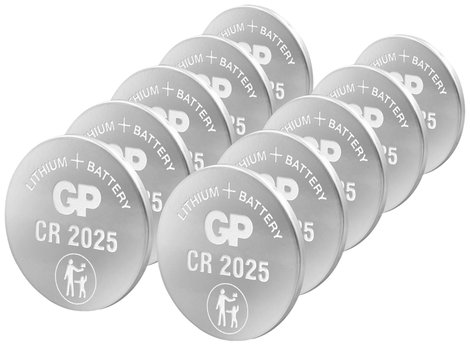 GP Batteries Gombelem CR 2025 3 V 10 db Lítium GPCR2025STD955C10