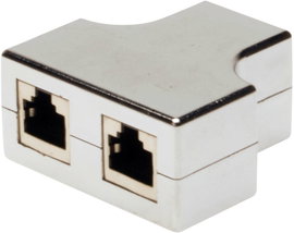 Digitus RJ45 Hálózat Átalakító CAT 5, CAT 5e [2x RJ45 dugó - 1x RJ45 dugó] Szürke