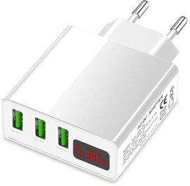 Eaxus USB-Charger Mobiltelefon töltőkészülék Gyorstöltő funkcióval USB Fehér