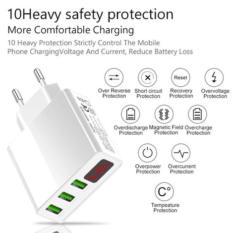 Eaxus USB-Charger Mobiltelefon töltőkészülék Gyorstöltő funkcióval USB Fehér 3. kép