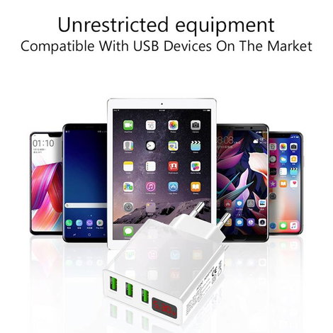 Eaxus USB-Charger Mobiltelefon töltőkészülék Gyorstöltő funkcióval USB Fehér 4. kép