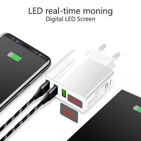 Eaxus USB-Charger Mobiltelefon töltőkészülék Gyorstöltő funkcióval USB Fehér 6. kép