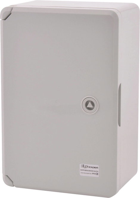 ABS kapcsolószekrény 200 x 300 x 130 mm, élénk szürke, Boxexpert BXPPABSG200300130-F01