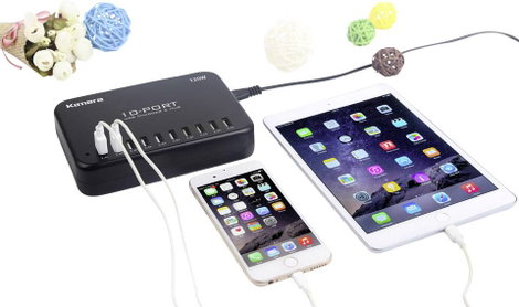 LVSUN 120W Smart 10-Port USB-s töltőállomás 120 W Aljzat dugó Kimeneti áram (max.) 24000 mA Kimenete 6. kép