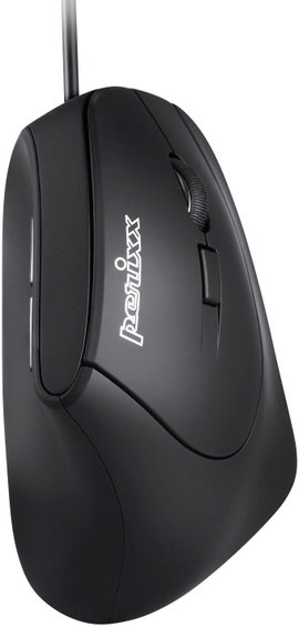 Perixx Vertikal Perimice-515 II Ergonomikus egér USB Optikai Fekete 6 Gombok 1600 dpi Ergonómikus