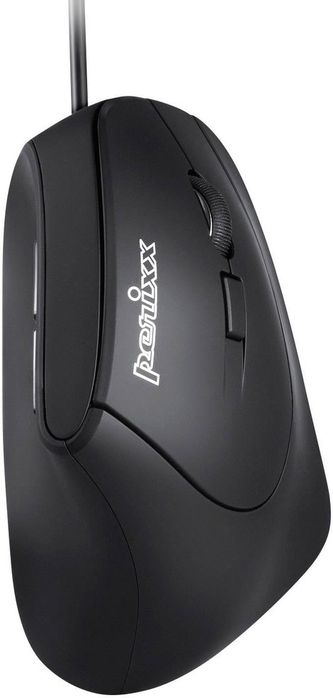 Perixx Vertikal Perimice-515 II Ergonomikus egér USB Optikai Fekete 6 Gombok 1600 dpi Ergonómikus