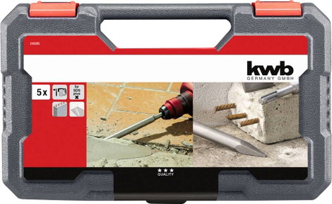 kwb 240285 #####40CR-Stahl Véső készlet 5 részes SDS-Plus 1 készlet 4. kép