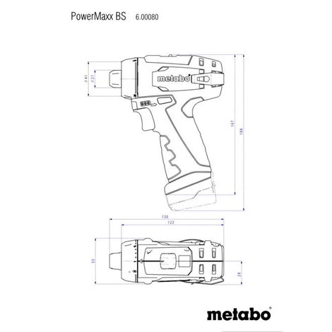 Metabo PowerMaxx BS Basic 600984000 Akkus fúrócsavarozó 12 V 2.0 Ah Lítiumion 2. akkuval, Töltővel 4. kép