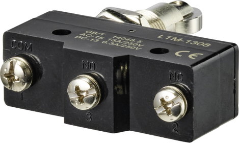 TRU COMPONENTS TC-9201360 Mikrokapcsoló 250 V/AC 15 A 1 x BE/(BE) Nyomó 1 db 3. kép
