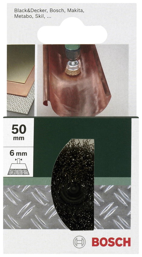 Bosch Accessories Kupakefe fúrókhoz - hullámos huzal, sárgaréz bevonatú, 50 mm átmérő = 50 mm Szár á 2. kép