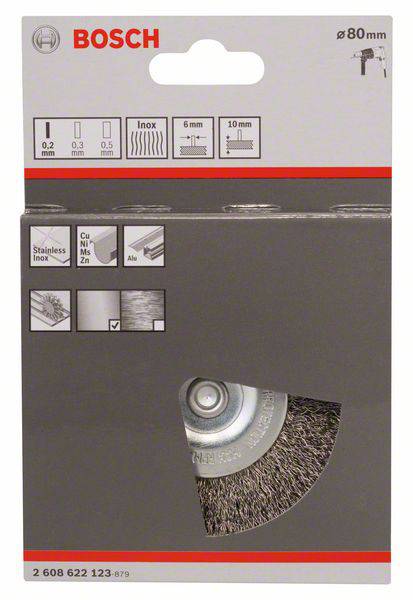 Bosch Accessories Korongkefe - 80 mm, 0,2 mm, 4 mm Szár átmérő 6 mm 2608622123 1 db 2. kép