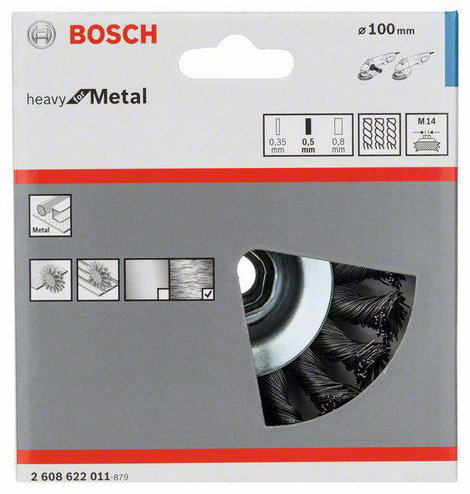 Kúpkefe - 100 mm, 0,5 mm, 12 mm, M14 Bosch Accessories 2608622011 Ø 100 mm 2. kép