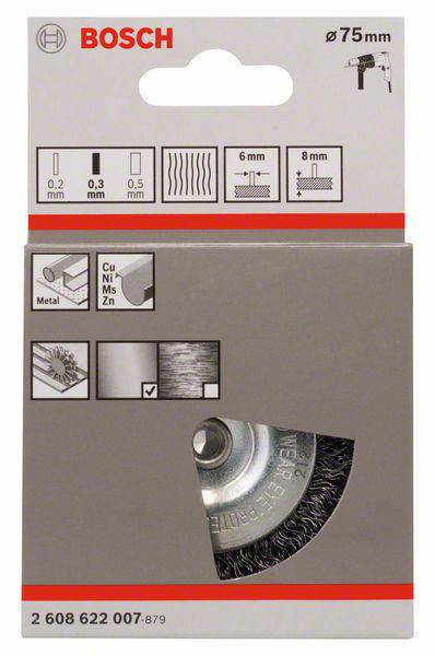 Bosch Accessories Korongkefe - 75 mm, 0,3 mm, 8 mm Szár átmérő 6 mm 2608622007 1 db 2. kép