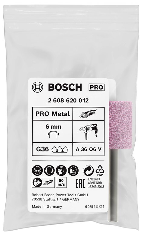 Bosch Accessories 2608620012 Csiszolócsap hengeres, kemény - 6 mm, 60, 20 mm, 26 mm Ø 20 mm 1 db 3. kép