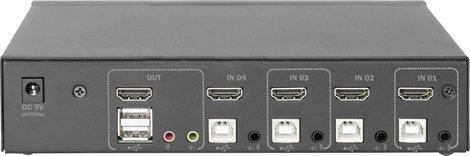 Digitus DS-12880 4+1 port KVM átkapcsoló HDMI 3840 x 2160 Pixel 3. kép