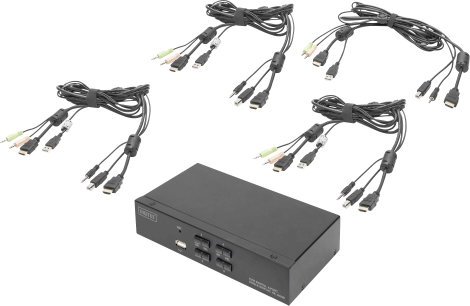 Digitus DS-12880 4+1 port KVM átkapcsoló HDMI 3840 x 2160 Pixel 4. kép