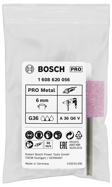 Bosch Accessories 1608620056 Csiszolócsap hengeres, közepesen kemény - 6 mm, 60, 20 mm, 25 mm Ø 20 m 3. kép