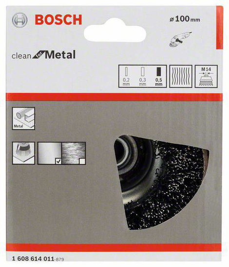 Bosch Fazékkefe - 100 mm, 0,5 mm, M14 1608614011 1 db 2. kép