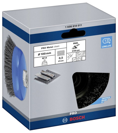 Bosch Fazékkefe - 100 mm, 0,5 mm, M14 1608614011 1 db 3. kép