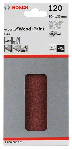 Bosch Accessories Expert for Wood 2608605281 Oszcilláló csiszolópapír Tépőzárral, Lyukas Szemcsézet 2. kép