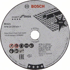 Bosch Accessories 2608601520 Vágótárcsa Expert for Inox A 60 R INOX BF, 76 mm, 10 mm, 1 mm