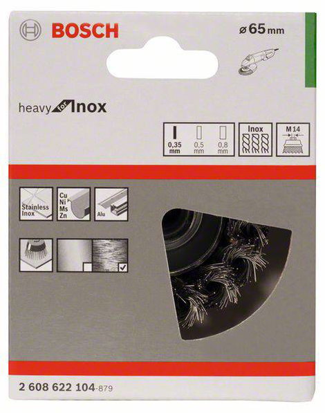 Bosch Fazékkefe, rozsdamentes - 65 mm, 0,35 mm, M14 2 608 622 104 1 db 2. kép