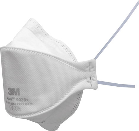 3M Aura™ 9320+ 9320+ Finom por ellen védő maszk szelep nélkül FFP2 D 20 db