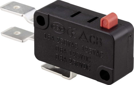 Mikrokapcsoló 250 V/AC 16 A 1x BE/(BE) nyomó, TRU Components TC-9122116