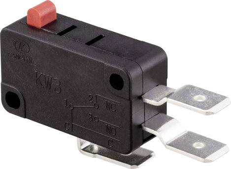 Mikrokapcsoló 250 V/AC 16 A 1x BE/(BE) nyomó, TRU Components TC-9122116 2. kép