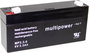 multipower PB-6-3,3-4,8 Ólomakku 6 V 3.3 Ah Ólom-vlies (AGM) (Sz x Ma x Mé) 134 x 65 x 34 mm 4,8 mm- bélyegkép