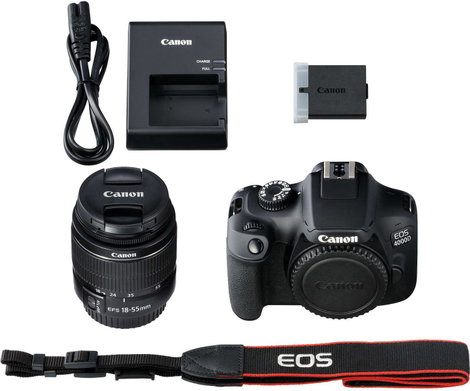 Canon EOS 4000D Kit 18-55mm III Digitális tükörreflexes fényképezőgép EF-S 18-55 mm IS II 18 Megapix 9. kép