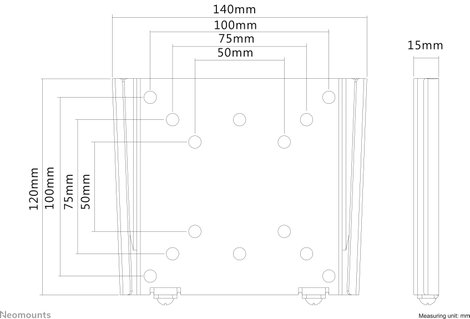 Neomounts FPMA-W25BLACK 1 részes Monitor fali tartó 25,4 cm (10) - 76,2 cm (30) 3. kép