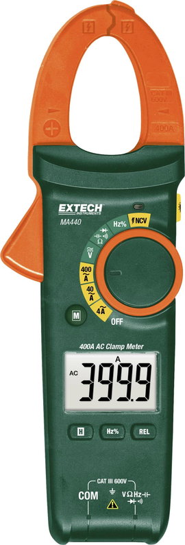Extech MA440 Kézi multiméter, Lakatfogó digitális CAT III 600 V Kijelző (digitek): 4000