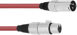 Omnitronic 30220905 XLR Összekötőkábel [1x XLR dugó, 3 pólusú - 1x XLR alj, 3 pólusú] 5.00 m Piros