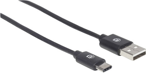 Manhattan USB kábel USB 2.0 USB-A dugó, USB-C® dugó 0.50 m Fekete 354912 2. kép